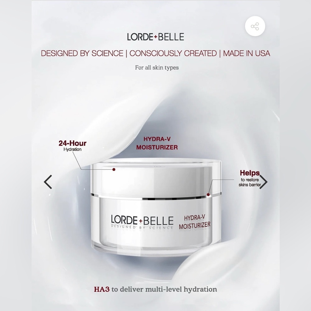 LORDE & BELLE Hydra-V Moisturizer - $89 Retail - New & Sealed no box - Picture 3 of 7